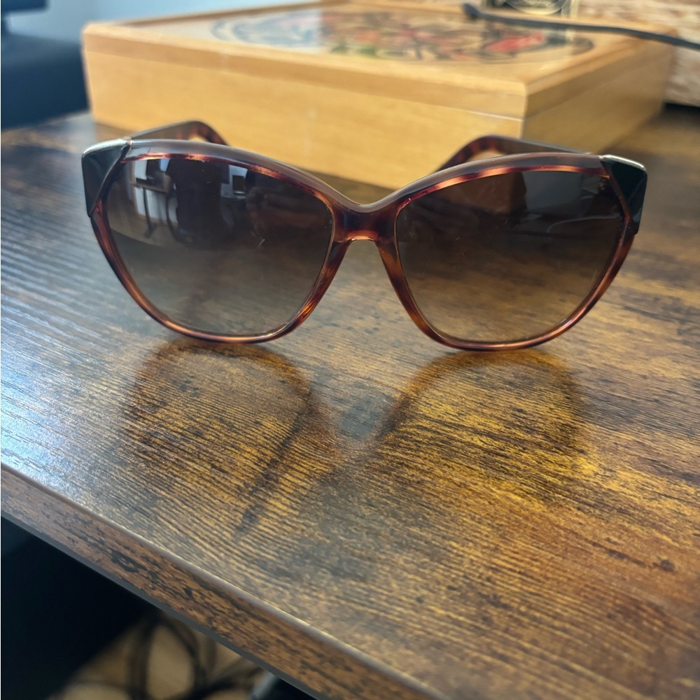 Chloe Tortoise Shell oversized sunglasses Gold accents